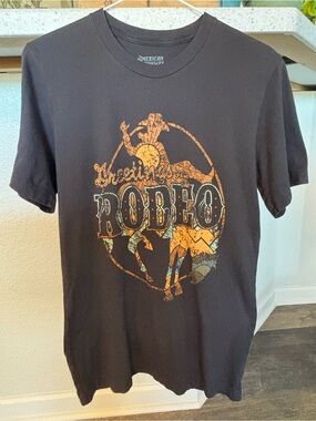 American Highway Vintage Gray Rodeo Graphic Short Sleeve Tee